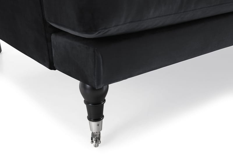 Andrew 3-istuttava Samettisohva - Musta - Huonekalut - Sohva - 3:n istuttava sohva