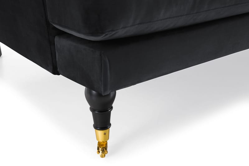 Andrew 3-istuttava Samettisohva - Musta - Huonekalut - Sohva - 3:n istuttava sohva