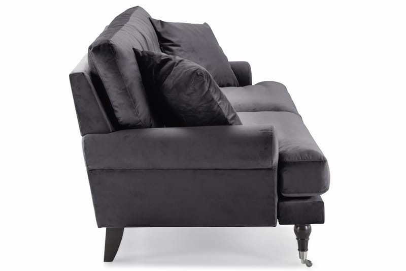 Andrew 3-istuttava Samettisohva - Tummanharmaa - Huonekalut - Sohva - 3:n istuttava sohva