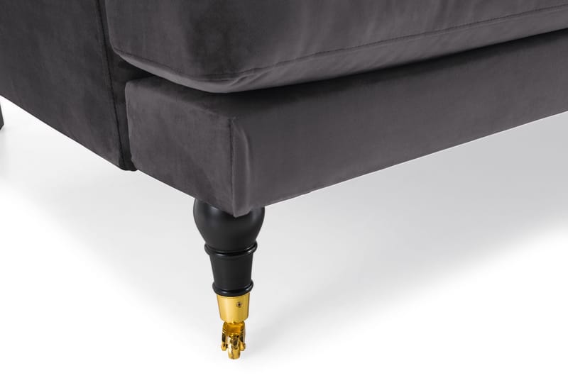 Andrew 3-istuttava Samettisohva - Tummanharmaa - Huonekalut - Sohva - 3:n istuttava sohva