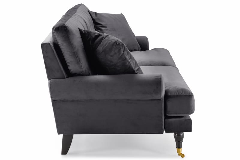 Andrew 3-istuttava Samettisohva - Tummanharmaa - Huonekalut - Sohva - 3:n istuttava sohva