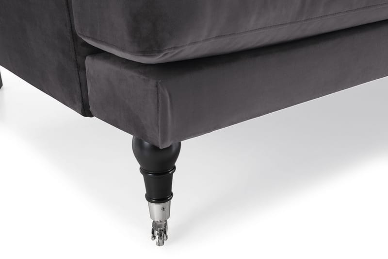 Andrew 3-istuttava Samettisohva - Tummanharmaa - Huonekalut - Sohva - 3:n istuttava sohva