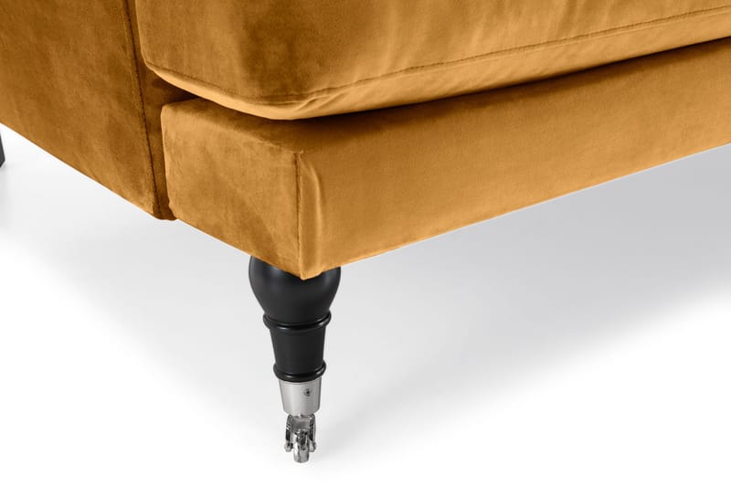 Andrew 3-istuttava Samettisohva - Tummankeltainen - Huonekalut - Sohva - 3:n istuttava sohva