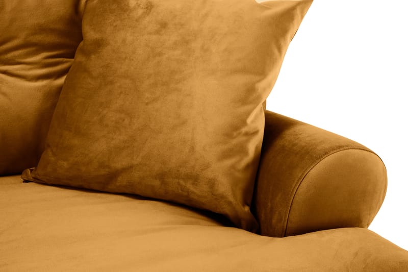 Andrew 3-istuttava Samettisohva - Tummankeltainen - Huonekalut - Sohva - 3:n istuttava sohva