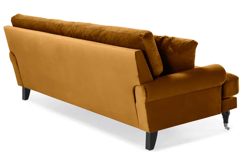 Andrew 3-istuttava Samettisohva - Tummankeltainen - Huonekalut - Sohva - 3:n istuttava sohva