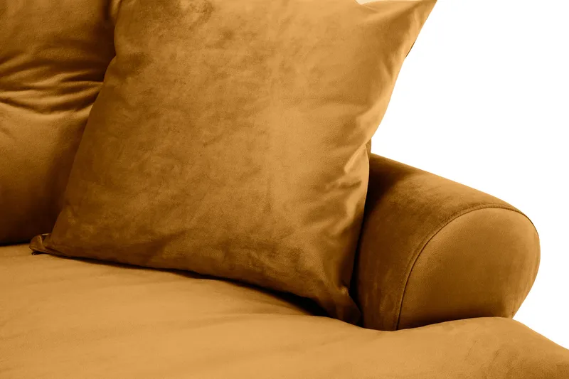 Andrew 3-istuttava Samettisohva - Tummankeltainen - Huonekalut - Sohva - 3:n istuttava sohva