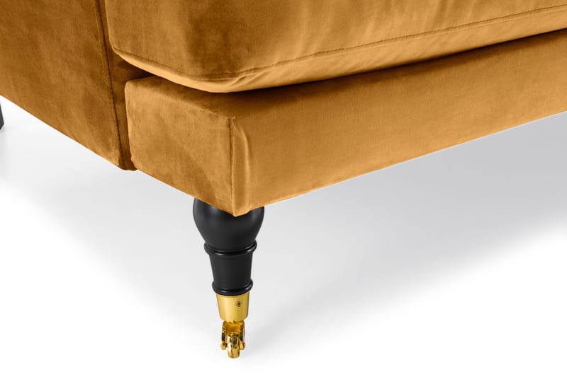 Andrew 3-istuttava Samettisohva - Tummankeltainen - Huonekalut - Sohva - 3:n istuttava sohva