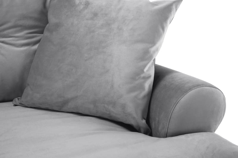 Andrew 3-istuttava Samettisohva - Vaaleanharmaa - Huonekalut - Sohva - 3:n istuttava sohva