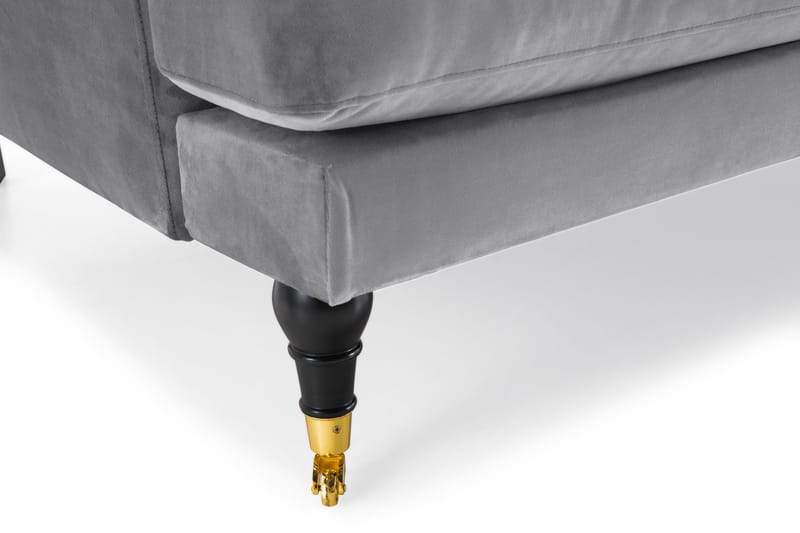 Andrew 3-istuttava Samettisohva - Vaaleanharmaa - Huonekalut - Sohva - 3:n istuttava sohva