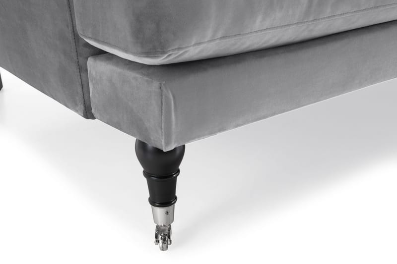 Andrew 3-istuttava Samettisohva - Vaaleanharmaa - Huonekalut - Sohva - 3:n istuttava sohva