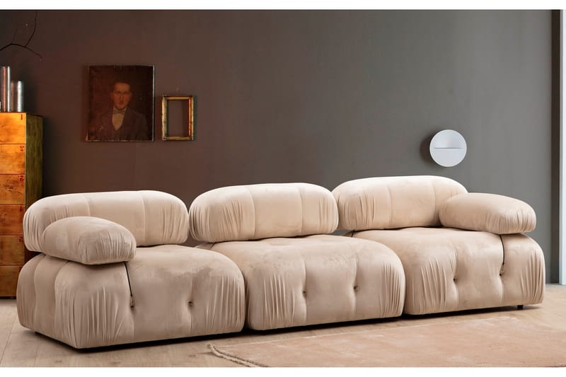 Bengul Kupliva Sohva 3-istuttava - Beige - Huonekalut - Sohva - 3:n istuttava sohva