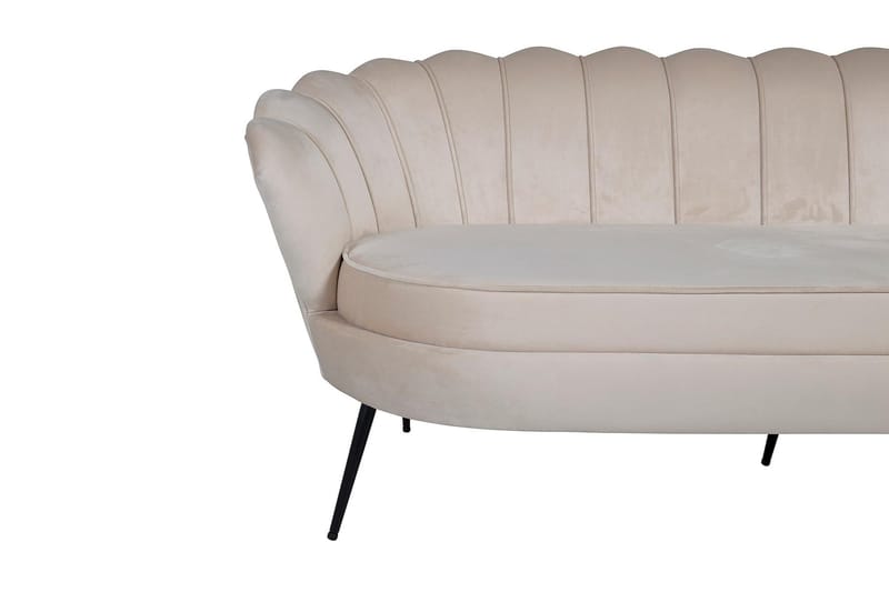 Calais 3-istuttava kierremuotoinen samettisohva 181 cm - Beige - Huonekalut - Sohva - 3:n istuttava sohva