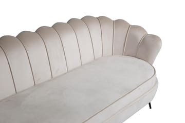 Calais 3-istuttava kierremuotoinen samettisohva 181 cm - Beige - Huonekalut - Sohva - 3:n istuttava sohva