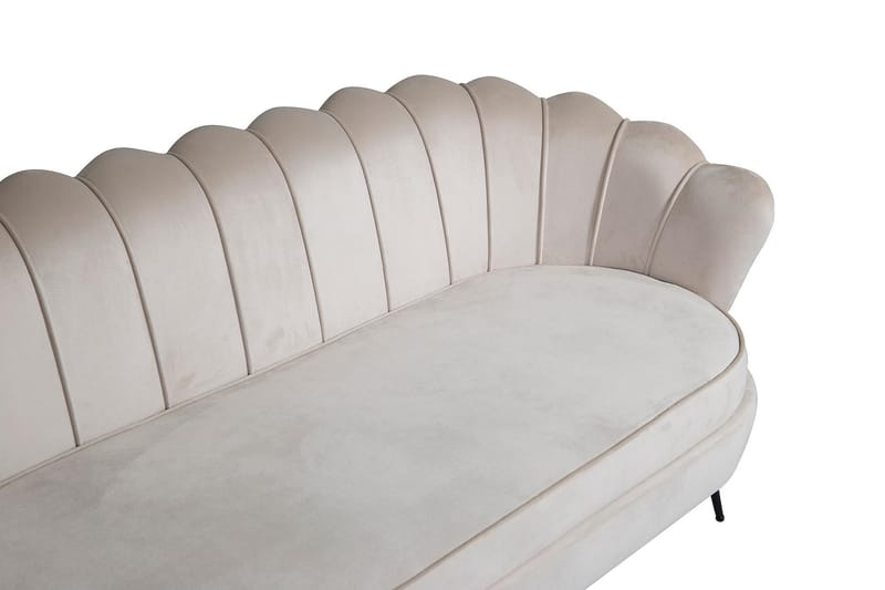 Calais 3-istuttava kierremuotoinen samettisohva 181 cm - Beige - Huonekalut - Sohva - 3:n istuttava sohva