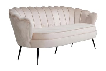 Calais 3-istuttava kierremuotoinen samettisohva 181 cm - Beige - Huonekalut - Sohva - 3:n istuttava sohva