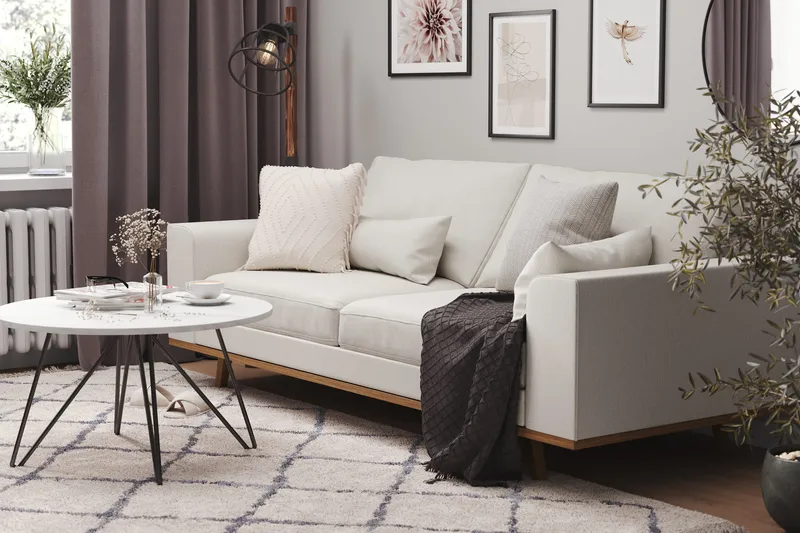 Copenhagen 3-istuttava Kangassohva - Vaaleanharmaa - Huonekalut - Sohva - 3:n istuttava sohva