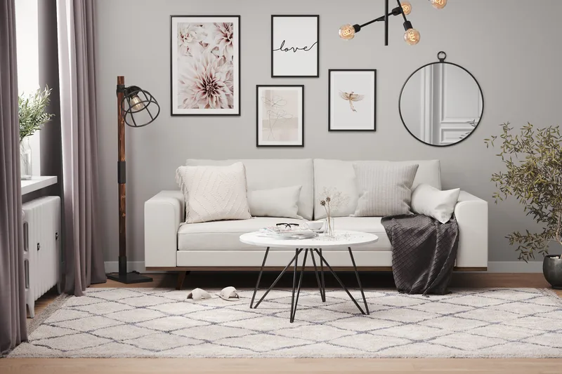 Copenhagen 3-istuttava Kangassohva - Vaaleanharmaa - Huonekalut - Sohva - 3:n istuttava sohva