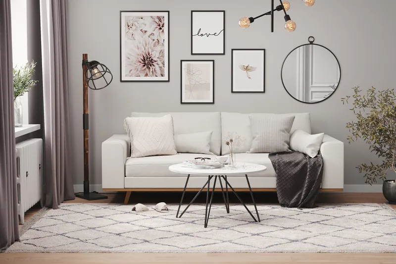 Copenhagen 3-istuttava Kangassohva - Vaaleanharmaa - Huonekalut - Sohva - 3:n istuttava sohva