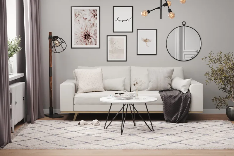 Copenhagen 3-istuttava Kangassohva - Vaaleanharmaa - Huonekalut - Sohva - 3:n istuttava sohva