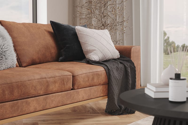 Copenhagen 3-istuttava Keinonahkasohva - Ruskea - Huonekalut - Sohva - 3:n istuttava sohva