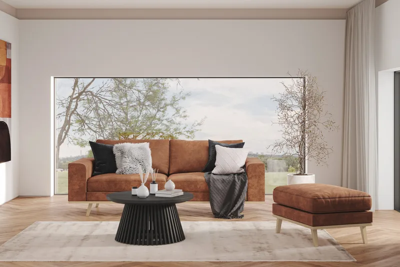 Copenhagen 3-istuttava Keinonahkasohva - Ruskea - Huonekalut - Sohva - 3:n istuttava sohva