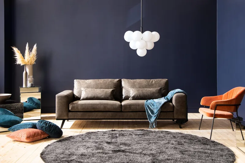 Copenhagen 3-istuttava Keinonahkasohva - Tummanharmaa - Huonekalut - Sohva - 3:n istuttava sohva