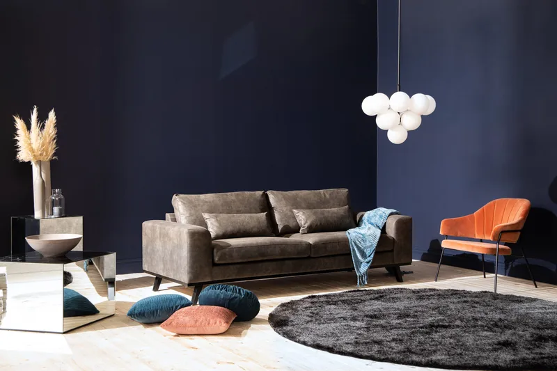 Copenhagen 3-istuttava Keinonahkasohva - Tummanharmaa - Huonekalut - Sohva - 3:n istuttava sohva