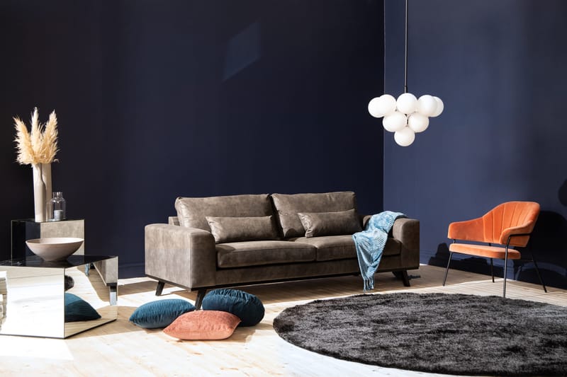 Copenhagen 3-istuttava Keinonahkasohva - Tummanharmaa - Huonekalut - Sohva - 3:n istuttava sohva