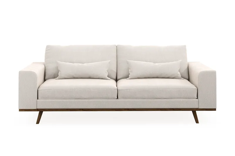 Copenhagen 3-istuttava Samettisohva - Kermanvalkoinen - Huonekalut - Sohva - 3:n istuttava sohva