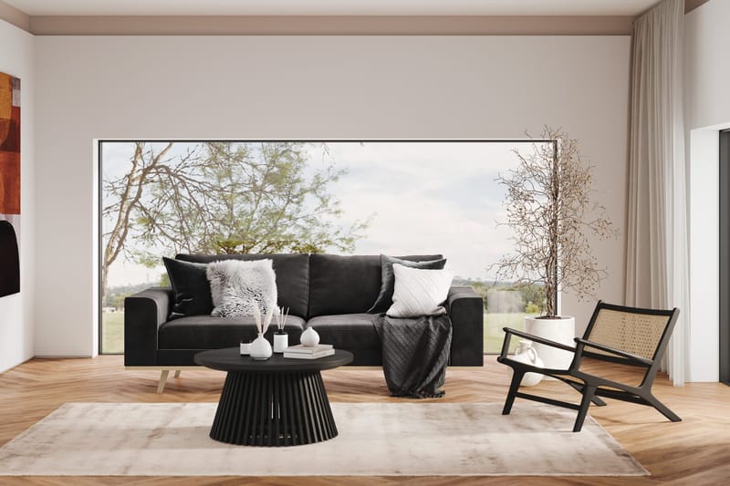 Copenhagen 3-istuttava Samettisohva - Tummanharmaa - Huonekalut - Sohva - 3:n istuttava sohva