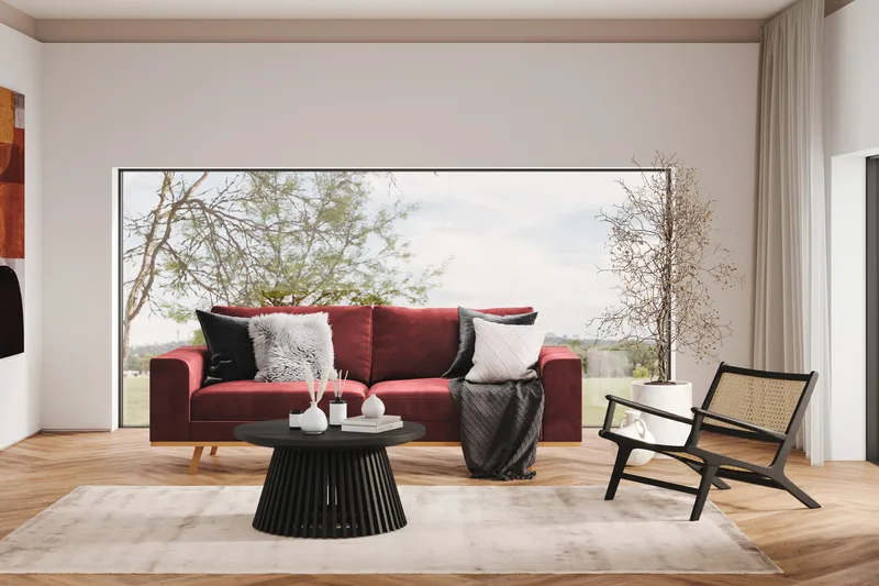 Copenhagen 3-istuttava Samettisohva - Violetti - Huonekalut - Sohva - 3:n istuttava sohva