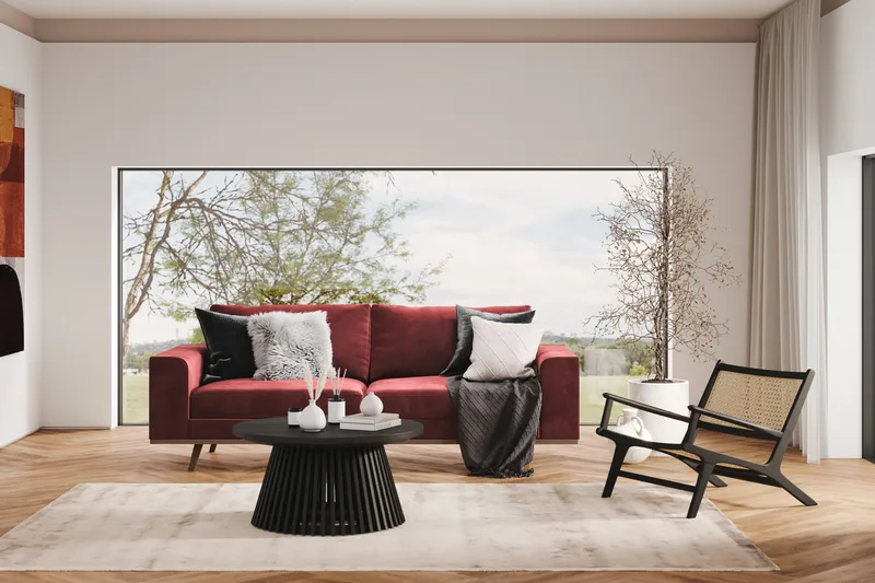 Copenhagen 3-istuttava Samettisohva - Violetti - Huonekalut - Sohva - 3:n istuttava sohva