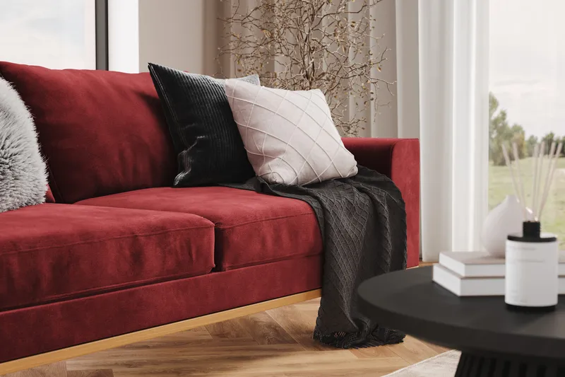 Copenhagen 3-istuttava Samettisohva - Violetti - Huonekalut - Sohva - 3:n istuttava sohva