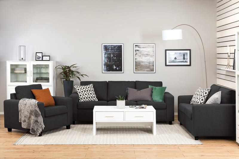 Crazy 3-istuttava Kangassohva - Antrasiitti - Huonekalut - Sohva - 3:n istuttava sohva