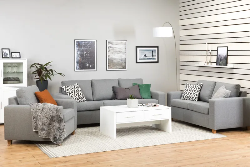 Crazy 3-istuttava Kangassohva - Harmaa - Huonekalut - Sohva - 3:n istuttava sohva