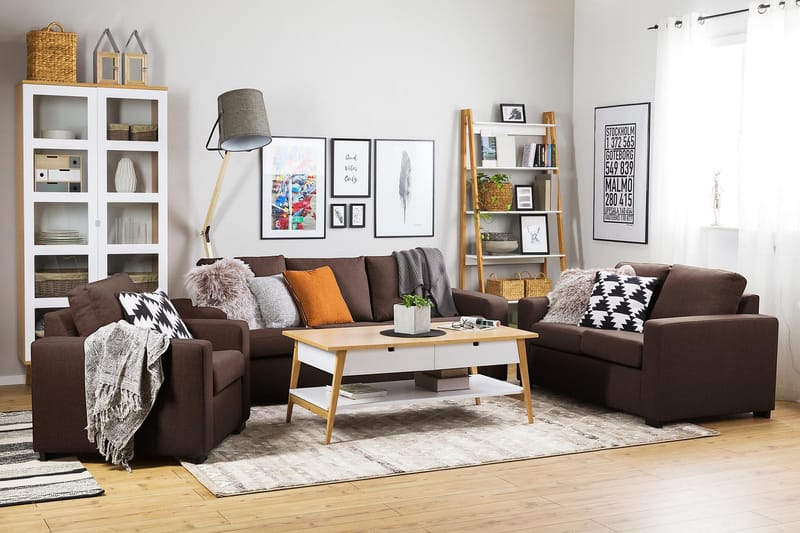 Crazy 3-istuttava Kangassohva - Ruskea - Huonekalut - Sohva - 3:n istuttava sohva