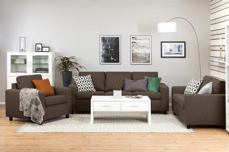 Crazy 3-istuttava Kangassohva - Ruskea - Huonekalut - Sohva - 3:n istuttava sohva