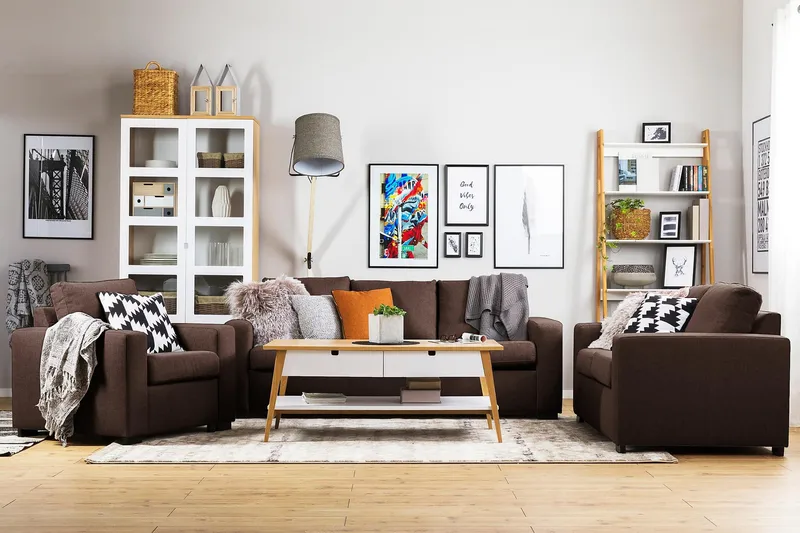 Crazy 3-istuttava Kangassohva - Ruskea - Huonekalut - Sohva - 3:n istuttava sohva