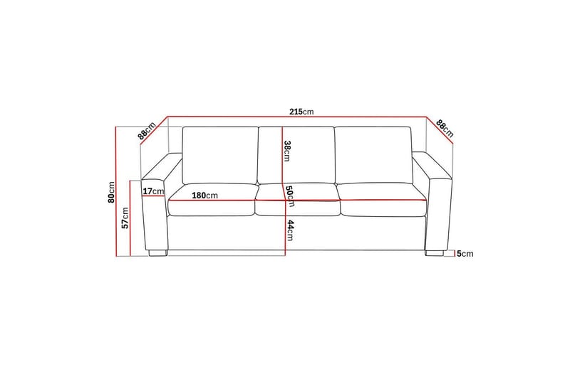 Crazy 3-istuttava Kangassohva - Sininen - Huonekalut - Sohva - 3:n istuttava sohva