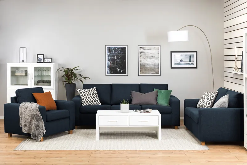 Crazy 3-istuttava Kangassohva - Sininen - Huonekalut - Sohva - 3:n istuttava sohva