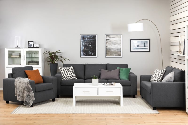 Crazy 3-istuttava Kangassohva - Tummanharmaa - Huonekalut - Sohva - 3:n istuttava sohva