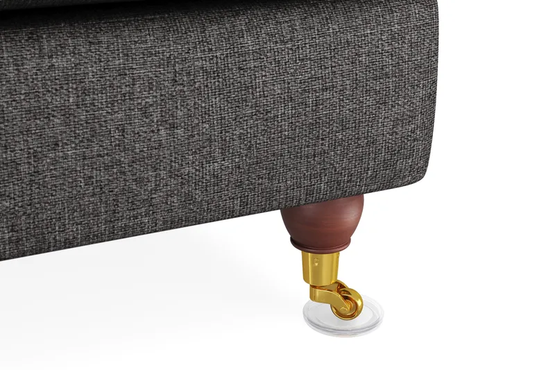 Howard Lyx 3-istuttava Kaareva Kangassohva - Tummanharmaa - Huonekalut - Sohva - 3:n istuttava sohva