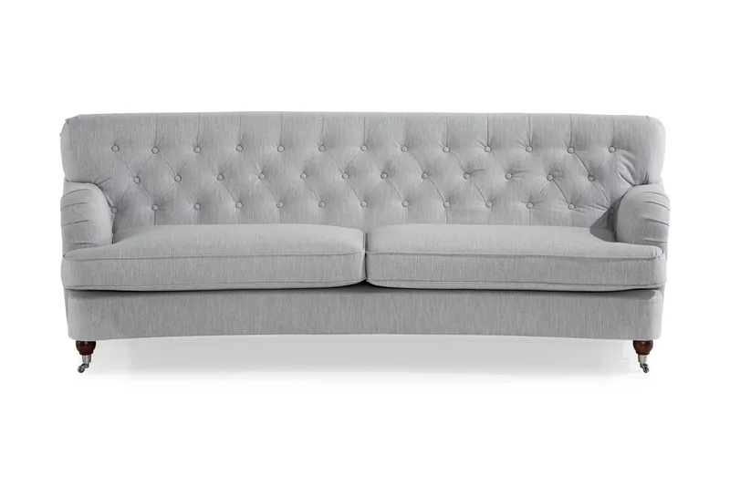 Howard Riviera 3-istuttava Kaareva Kangassohva - Harmaa - Huonekalut - Sohva - 3:n istuttava sohva