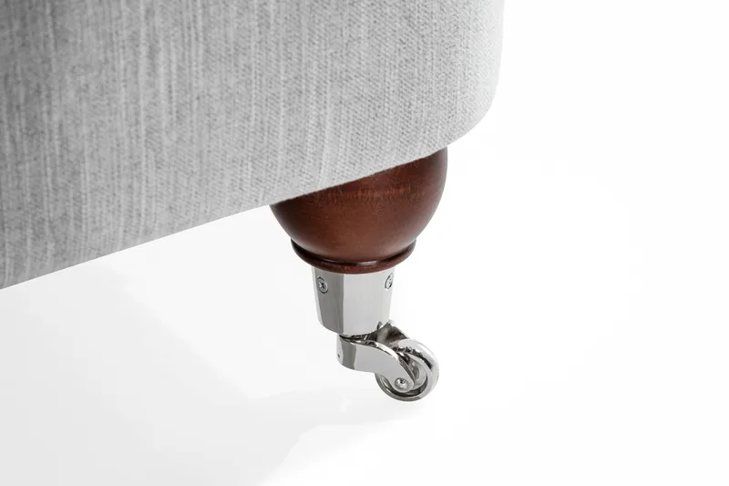 Howard Riviera 3-istuttava Kaareva Kangassohva - Harmaa - Huonekalut - Sohva - 3:n istuttava sohva