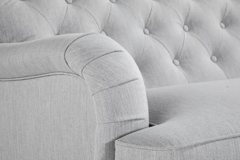 Howard Riviera 3-istuttava Kaareva Kangassohva - Harmaa - Huonekalut - Sohva - 3:n istuttava sohva