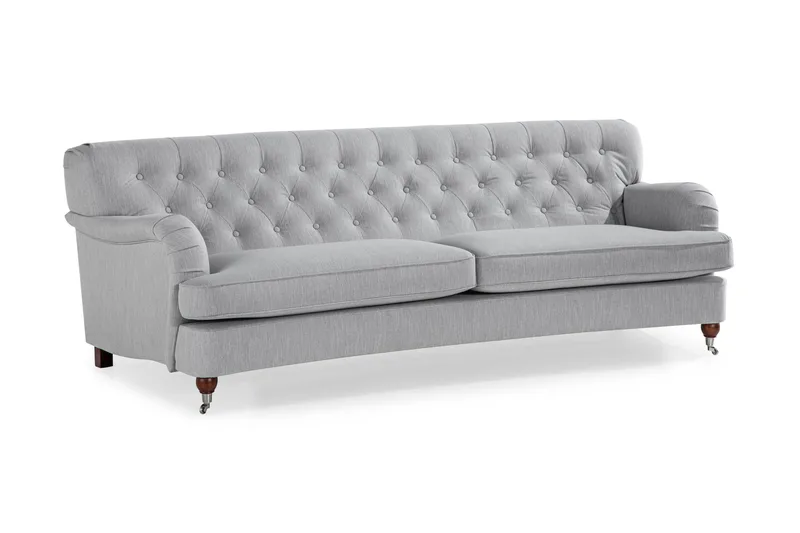 Howard Riviera 3-istuttava Kaareva Kangassohva - Harmaa - Huonekalut - Sohva - 3:n istuttava sohva