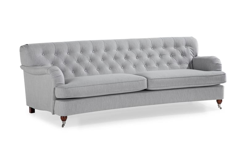 Howard Riviera 3-istuttava Kaareva Kangassohva - Harmaa - Huonekalut - Sohva - 3:n istuttava sohva