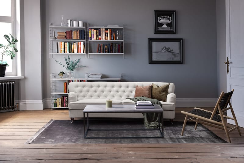 Howard Riviera 3-istuttava Kaareva Kangassohva - Vaaleanharmaa - Huonekalut - Sohva - 3:n istuttava sohva