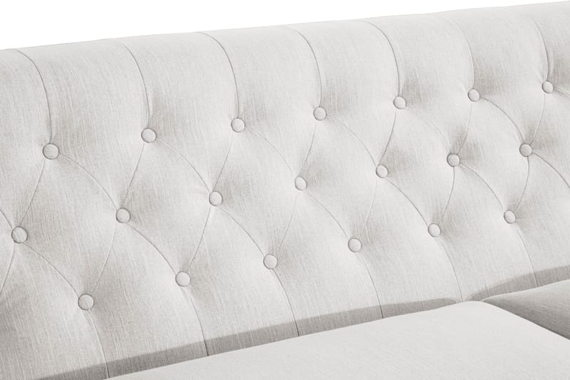 Howard Riviera 3-istuttava Kaareva Kangassohva - Vaaleanharmaa - Huonekalut - Sohva - 3:n istuttava sohva