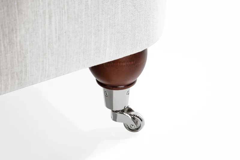 Howard Riviera 3-istuttava Kaareva Kangassohva - Vaaleanharmaa - Huonekalut - Sohva - 3:n istuttava sohva